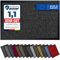 Gentle North Hochwertige Fußmatte grau schwarz 60x90cm groß für Innen & Außen - Schmutzfangmatte rutschfest, waschbar & wetterfest - für Eingangsbereich & Aussenbereich - Läufer Flur dünn